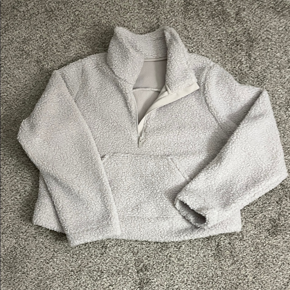 Cozy Half-Zip Fleece Pullover Jacket - Cream All in Motion Brand